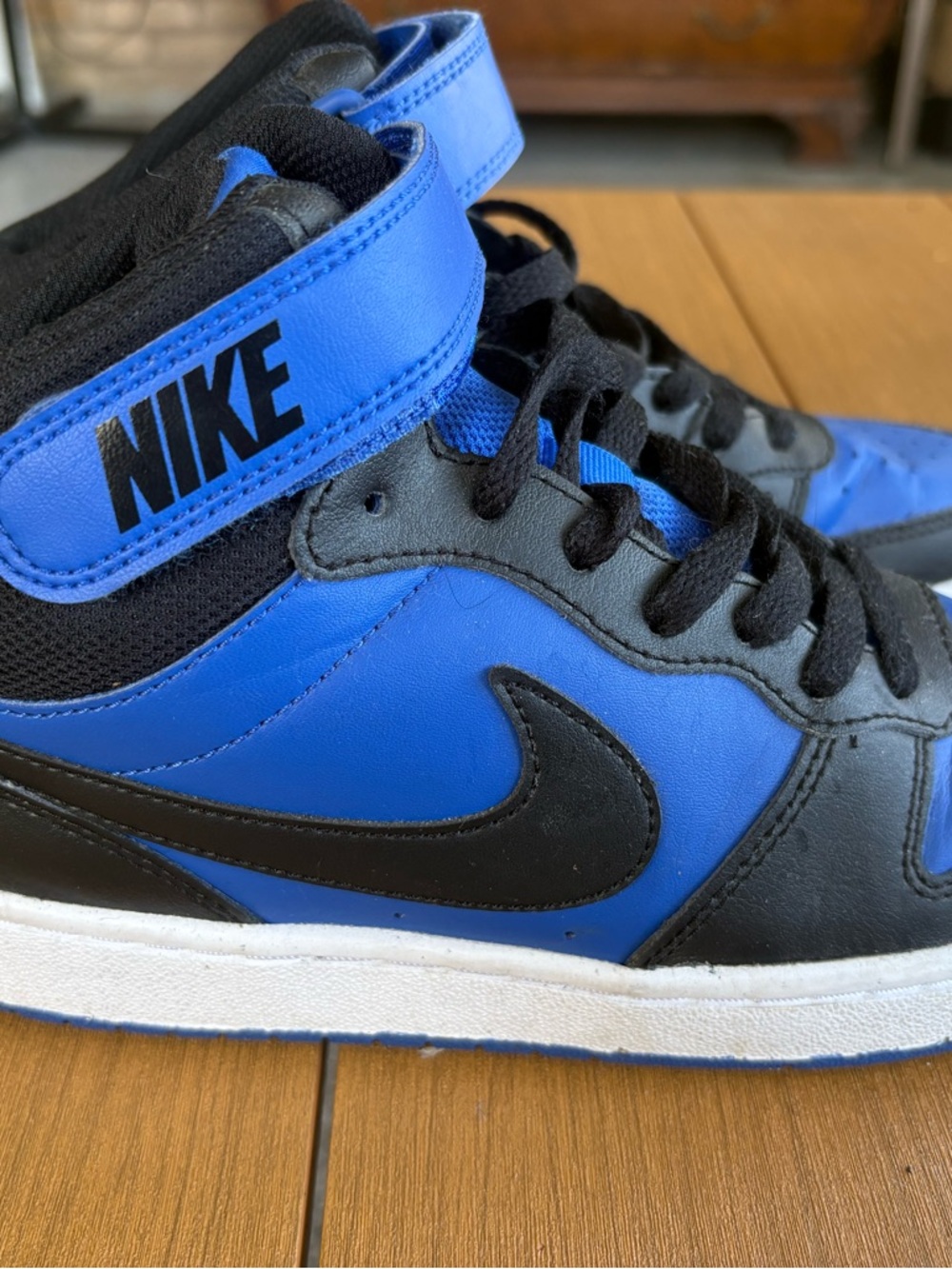 Nike Kids High-Top Sneakers in Blue and Black